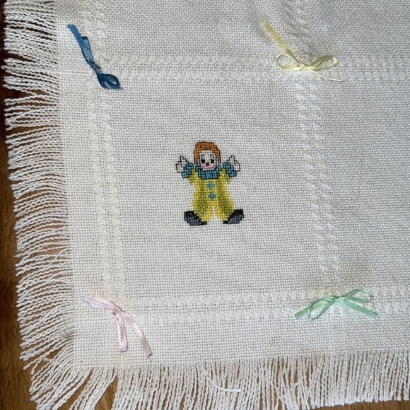 Hand Crafted Cross Stitch Baby Afghan - Picture 5 of 7